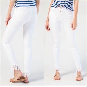 Frame‎ Denim Le High Skinny Jeans Womens 27 White Frayed Hem High Waist Denim